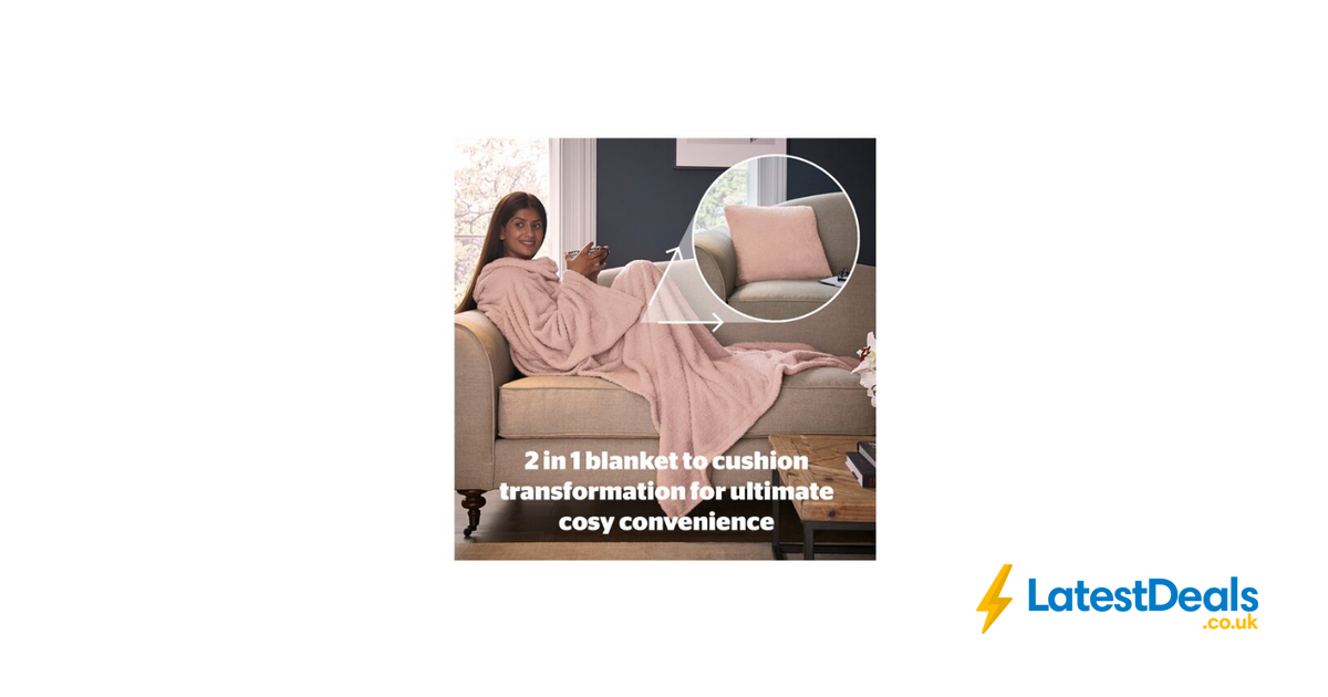 Silent Night Snugsie' Pink Wearable Blanket That Transforms Into A Cushion,  £10 at Tesco