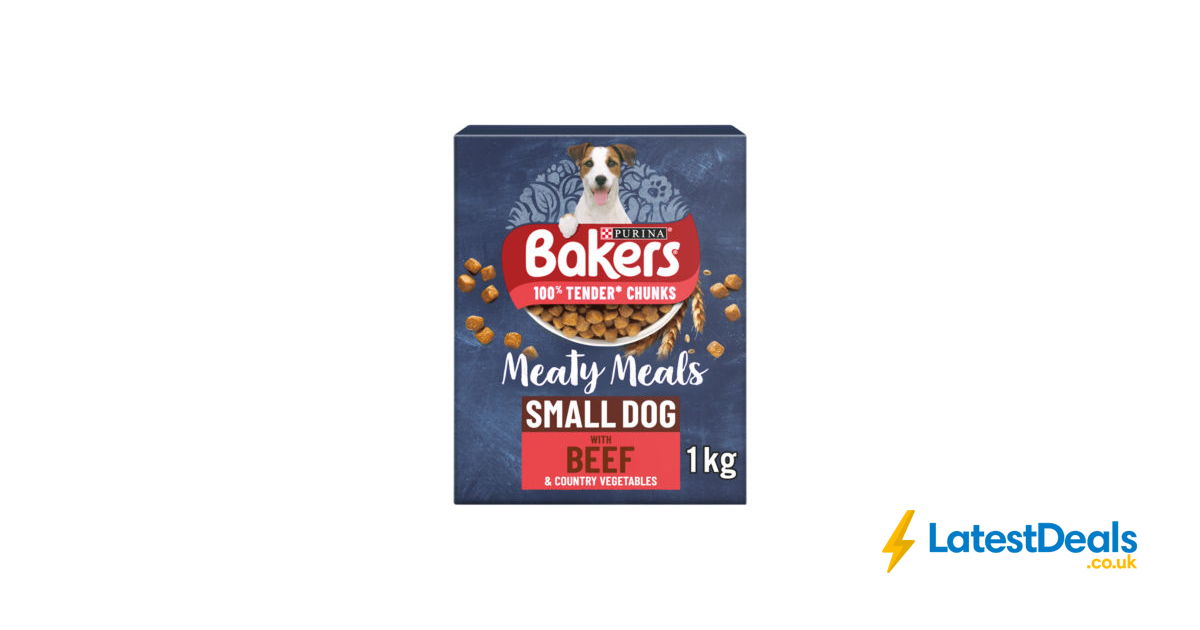 Bakers Meaty Meals Adult Small Dry Dog Food Beef 1kg, £2.69 at ASDA
