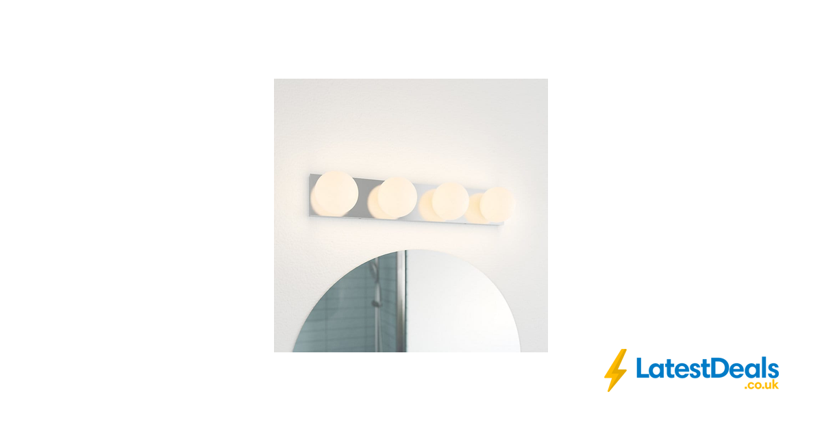GoodHome Dorres White & Silver Chrome Effect Quadruple Wired Wall Light