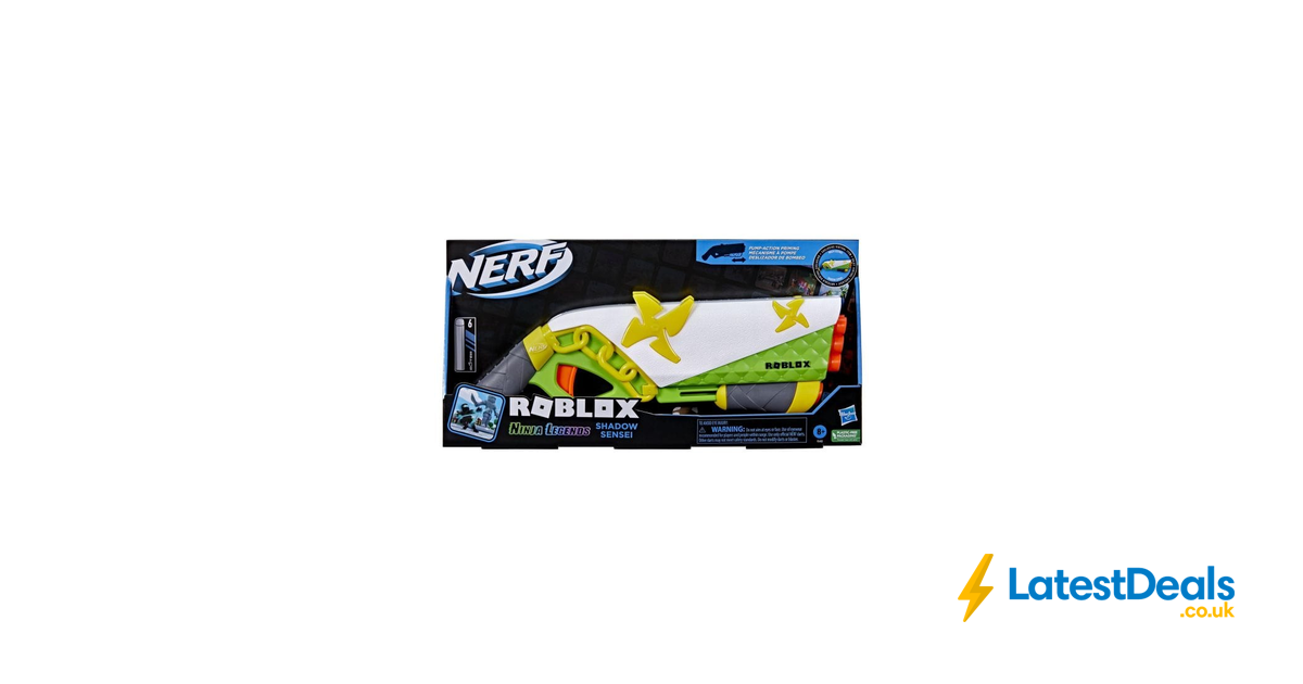 Blaster NERF Roblox Ninja Legends Shadow Sensei - 6 Fléchettes Elite - Tir Successif - Mécanisme à Pompe
