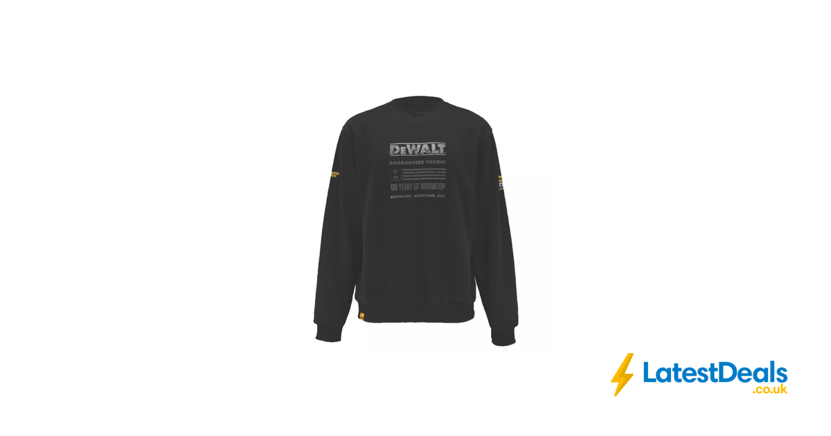 Screwfix Graphics DeWalt 100 Year Graphic Sweatshirt Grey X Large 45-47