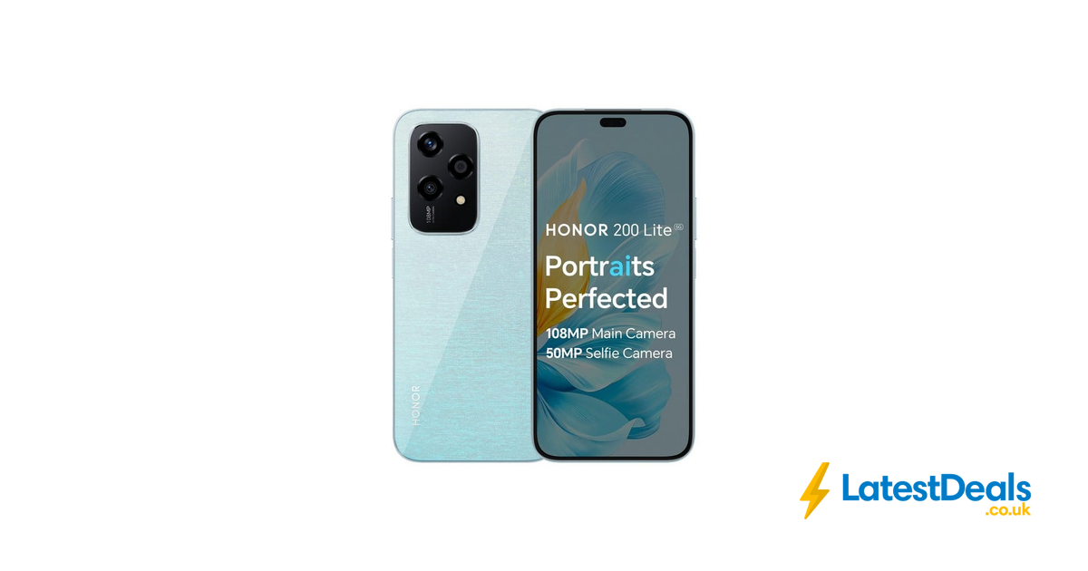 SIM Free HONOR 200 Lite 5G 256GB AI Mobile Phone, £179.99 at Argos