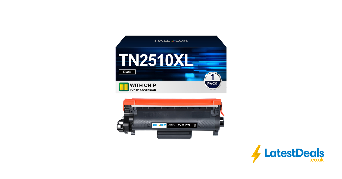 Toner Compatible Brother TN-2510 - HALLOLUX - Noir - 1200 Pages - Pour Imprimantes MFC-L2835DW, DCP-L2660DW, Etc.