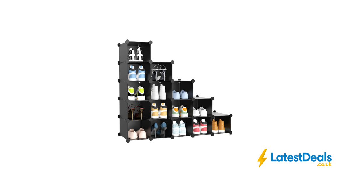 HOMIDEC Shoe Storage 16 Cube Shoe Rack, DIY Shoe Rack Storage, £28.49 ...