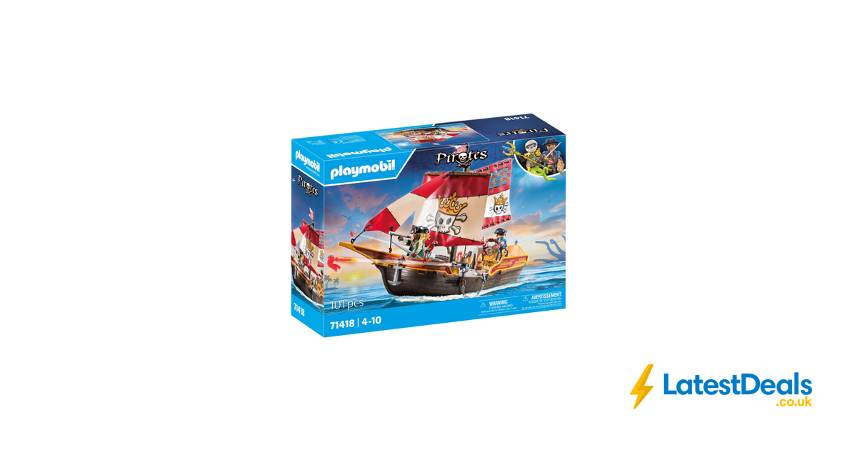 Playmobil 71418 Pirates Small Pirate Ship | 101 Pieces With Figures & Cannons For Ages 4+-726099
