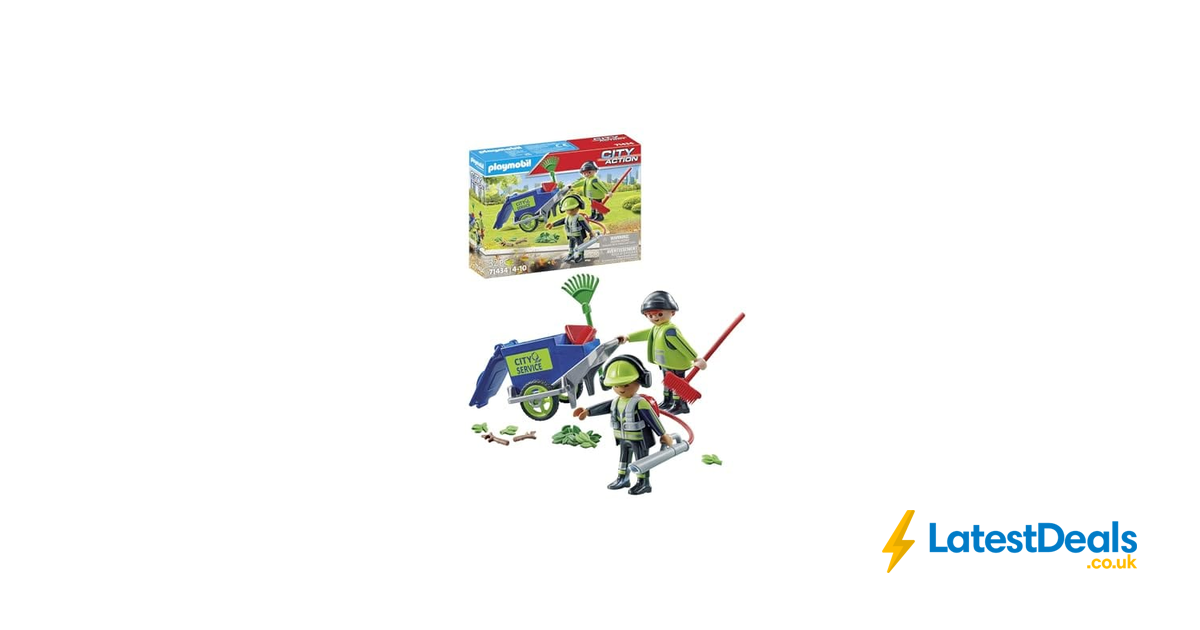 PLAYMOBIL City Cleaning Team Toy Set - 2 Figures With Wheelie Bin & Tools For Kids 4+ - View #10