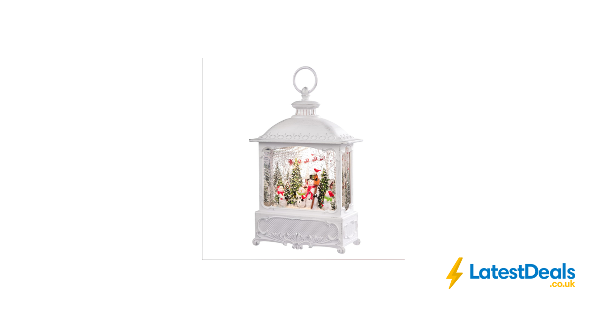 Konstsmide LED Snow Globe Lantern Santa Sleigh with Reindeers and ...