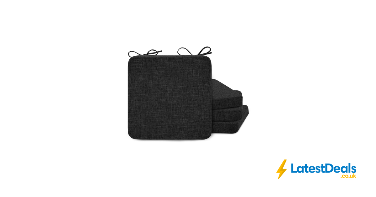 FlyGulls Black Chair Cushions with Ties, Set of 4, £19.35 at Amazon