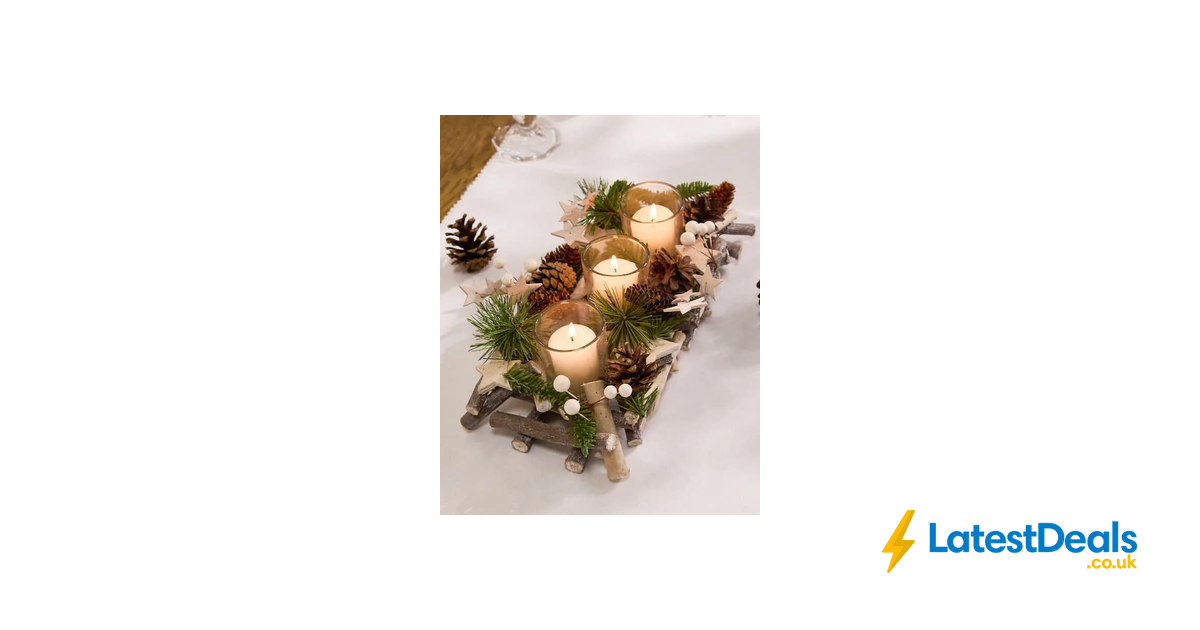Nordic Trio Tealight Xmas Table Decoration Candle Holders 30cm, £15.99 ...
