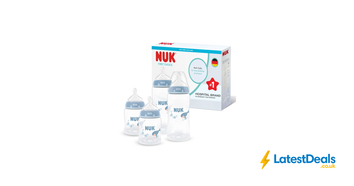 NUK First Choice Babyflaschen-Set – 4 Flaschen, Sauger, Schnuller & Bürste Für 0–6 Monate