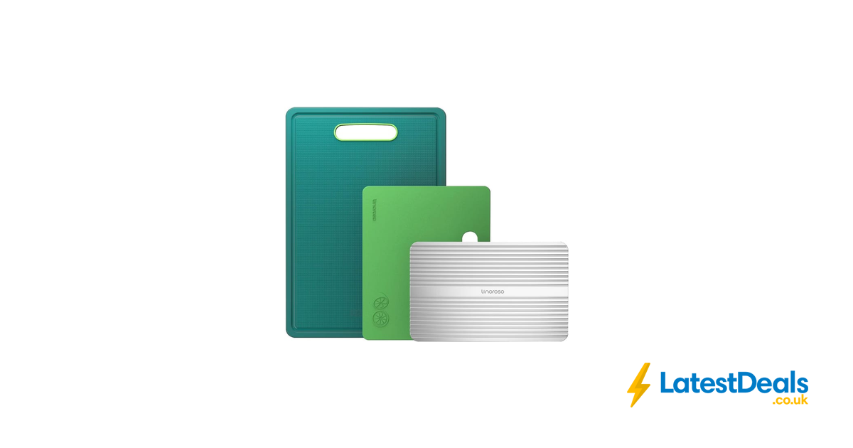 Chopping Board Set of 3 - Green 36.6x25.4 Cm, £2.94 at Bargain Fox